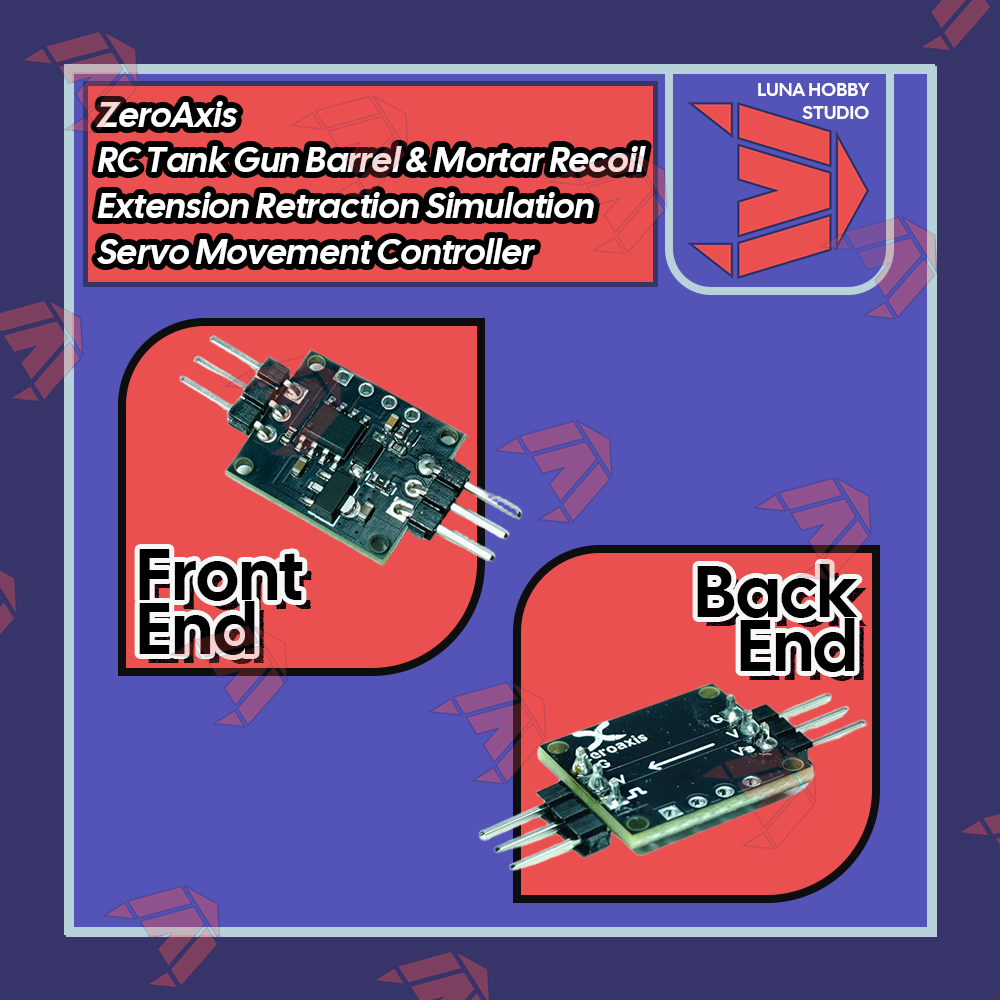 ZeroAxis RC Tank Gun Barrel & Mortar Recoil Extension Retraction Simulation Servo Movement Controller｜LuanHobbyStudio LHS