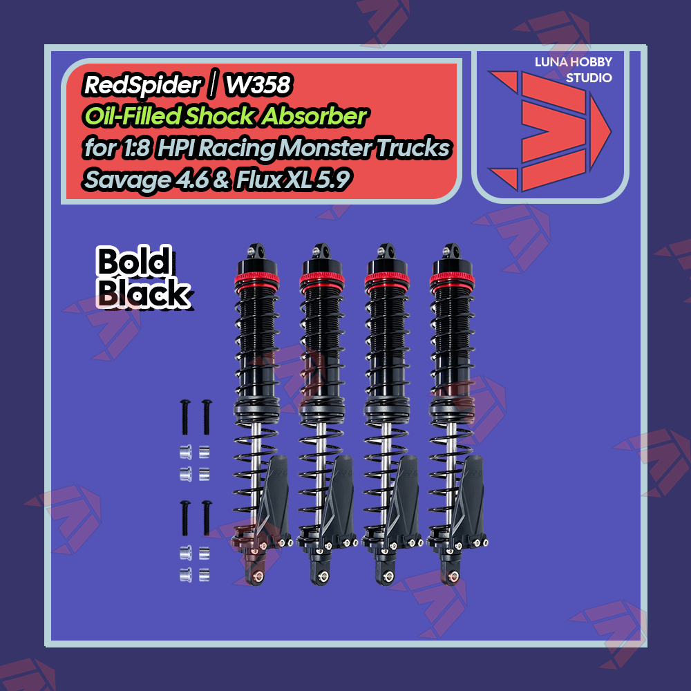 RS RedSpider Oil-Filled Shock Absorber for 1/8 HPI Racing Big Monster Trucks SAVAGE 4.6 FLUX XL 5.9 | LunaHobbyStudio「LHS」