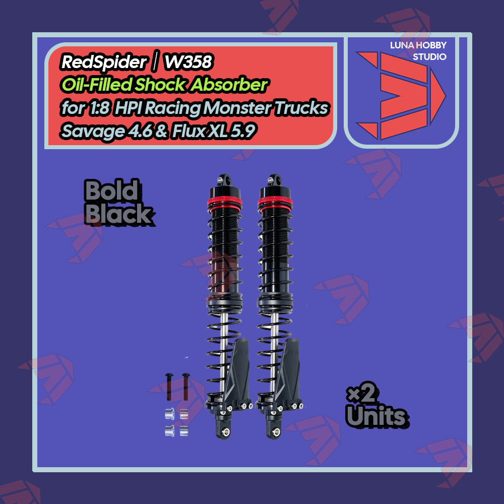 RS RedSpider Oil-Filled Shock Absorber for 1/8 HPI Racing Big Monster Trucks SAVAGE 4.6 FLUX XL 5.9 | LunaHobbyStudio「LHS」