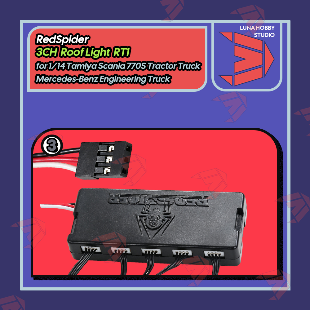 RS RedSpider RT1 for 1/14 Tamiya Scania 770S Tractor Engineering Truck CH3 Roof Light RT1 | LunaHobbyStudio「LHS」