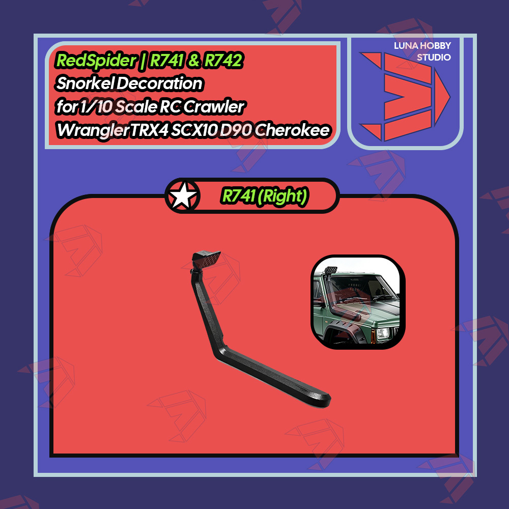 RS RedSpider Snorkel Decoration for 1/10 Scale RC Crawler Wrangler TRX4 SCX10 D90 Cherokee FMS WLtoys | LunaHobbyStudio「LHS」