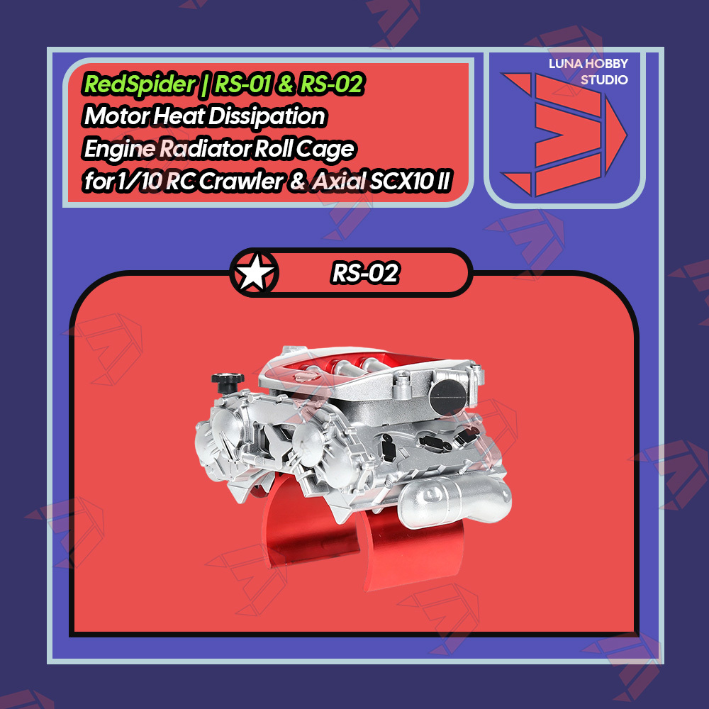 RS RedSpider RS01 RS02 Motor Heat Dissipation Engine Radiator Roll Cage for 1/10 RC Crawler Axial SCX10 II | LunaHobbyStudio「LHS」