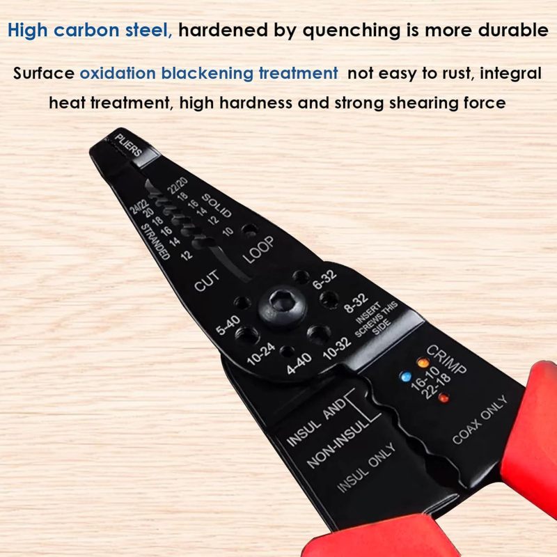 8-inch Wire Stripper Wire crimping tool Wire Cutter Professional Wire Crimper Multi-Function Cable Stripper Tools LCS-C-1045