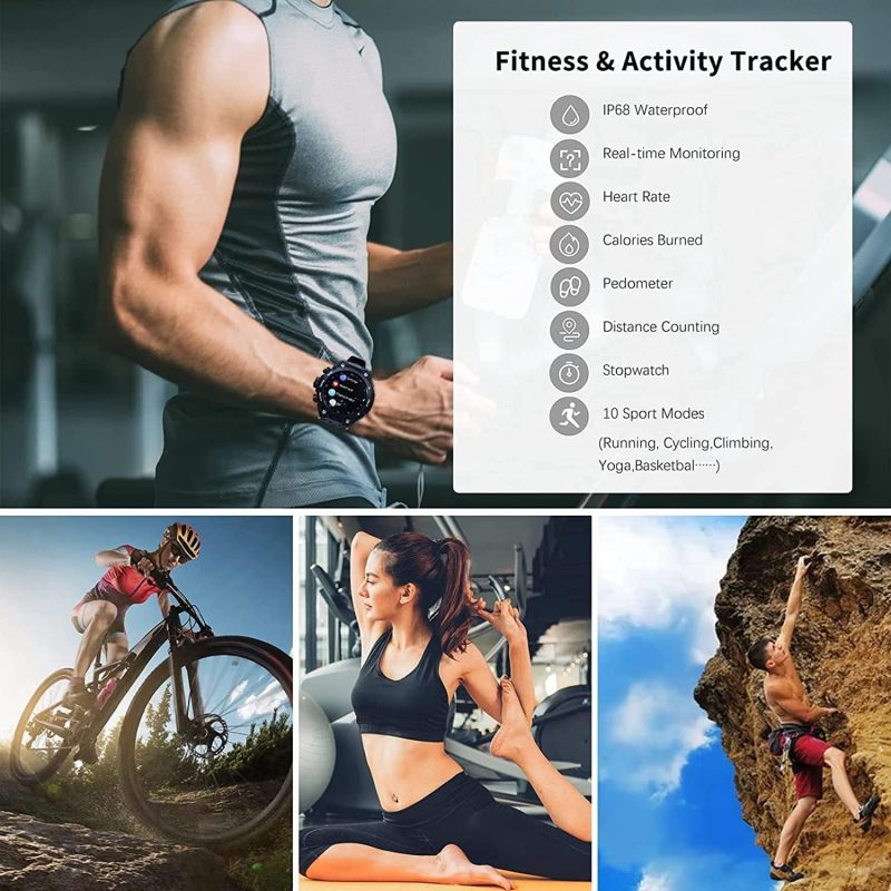 Smart Watch with Earbuds, Bluetooth 5.3 HiFi Sound Effect [GPS 45mm], US Version Compatible Android and iOS (Black)