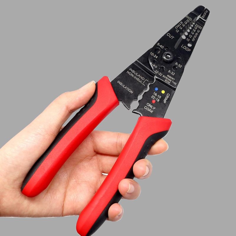 8-inch Wire Stripper Wire crimping tool Wire Cutter Professional Wire Crimper Multi-Function Cable Stripper Tools LCS-C-1045