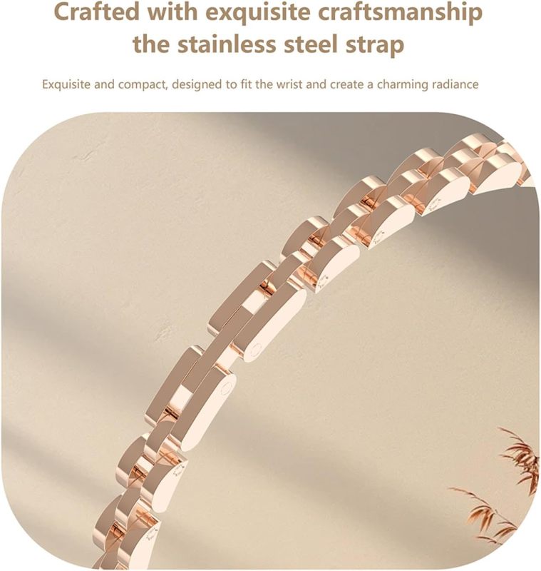 Stainless Steel Smart Bracelet with Heart Rate Monitor (Gold)