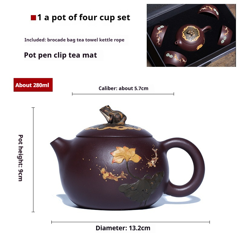 H0010 China Yixing Handcrafted Zi Sha Tea Set