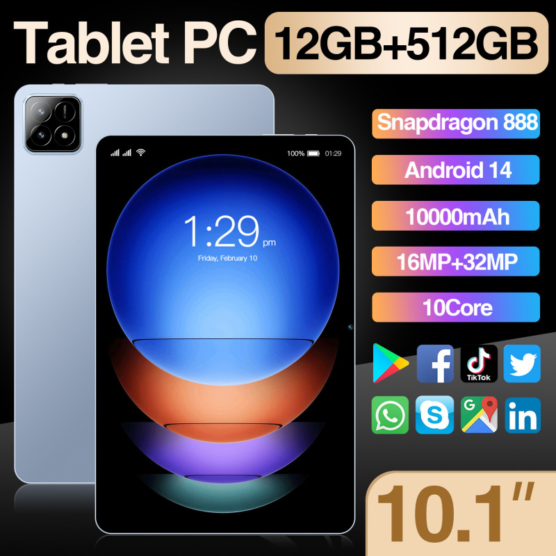 跨境热销平板电脑 IPS全面屏10.1寸安卓平板电脑厂家现货6S Pro