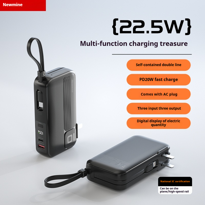 E9023 Newmine Power Bank with Built-in Plug