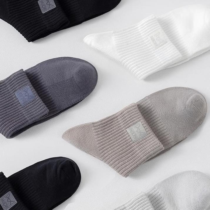 F2008 Men's Breathable Cotton Socks 5 Pairs