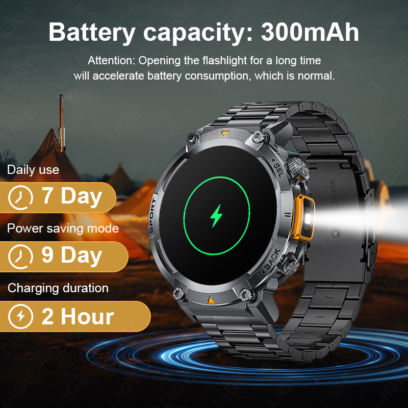 E2010  S100 Outdoor Waterproof Illumination Smartwatch