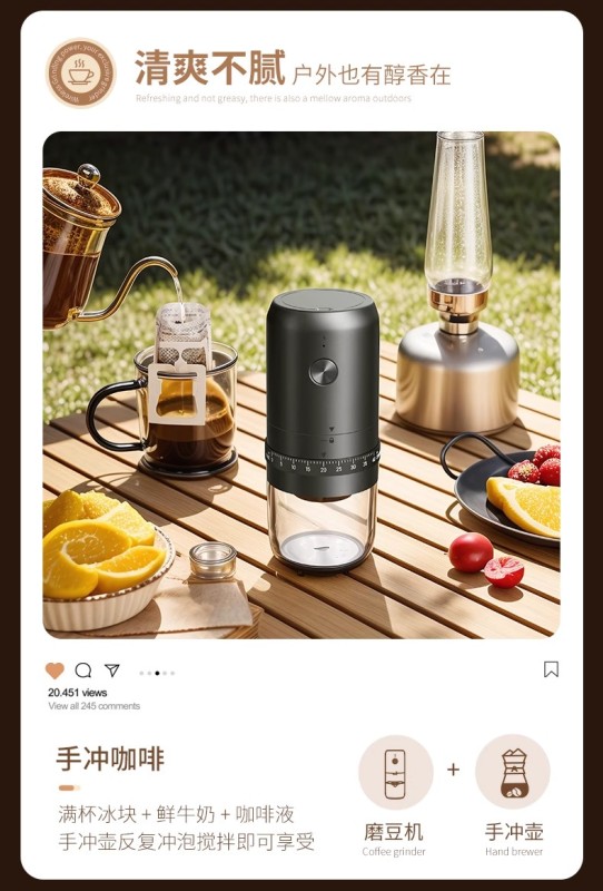 H0014 Portable Electric Coffee Grinder & Maker