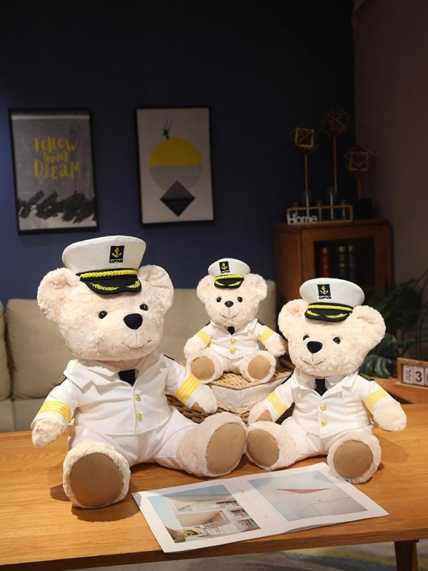 C0011 Captain Teddy Bear Plush Toy