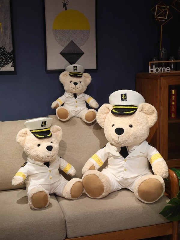 C0011 Captain Teddy Bear Plush Toy