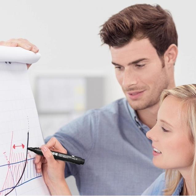 W0012 Deli waterproof and oil-resistant oil-based marker 10 pieces