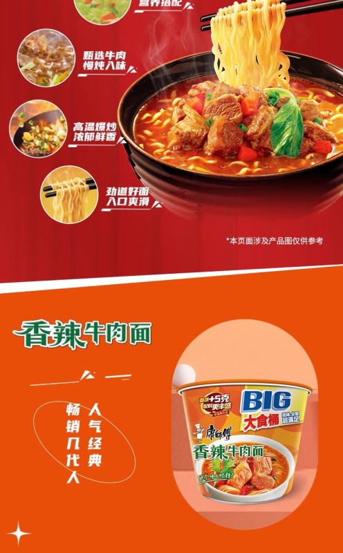 G0023 Kangshifu Instant Noodles Whole Case 12 cups