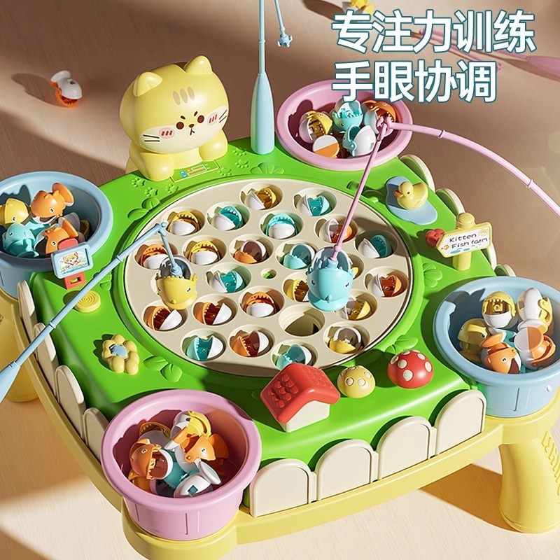 T0037 Large Electric Magnetic Kitten Fishing Toy