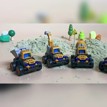 T0056 Push and Go Construction Vehicle Toy Cars 4-Piece Set