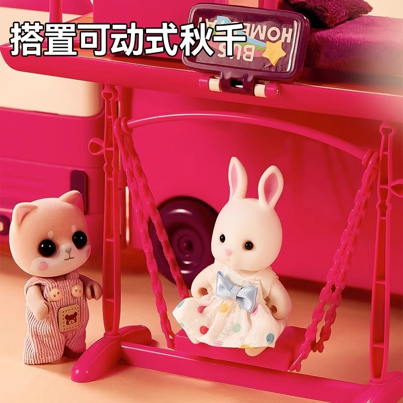 T0060 Girls' Motorhome Bus Toy Set