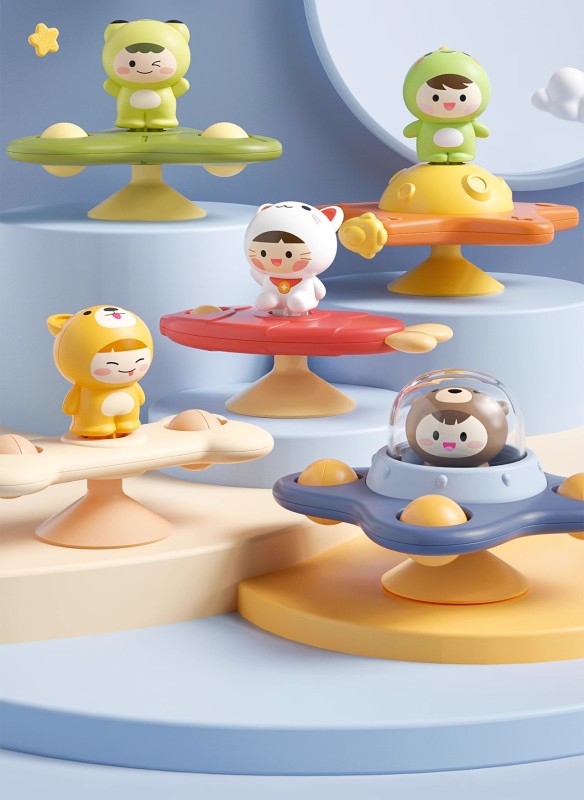 T0055 Suction Cup Spinning Fun Cartoon Toy 6-Piece Set