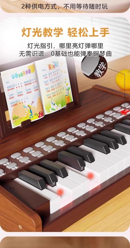T0057 Electric Wooden Mini Piano Toy