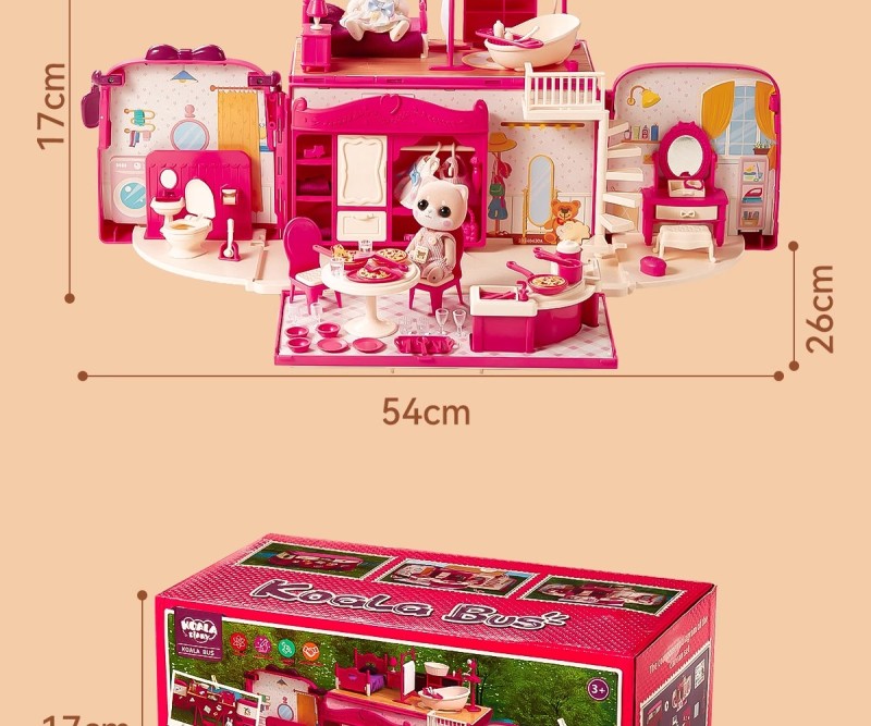 T0060 Girls' Motorhome Bus Toy Set