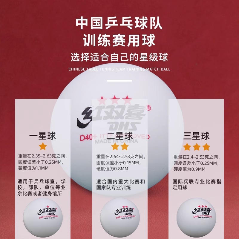 S3018 Double Happiness 10-Piece Table Tennis Balls