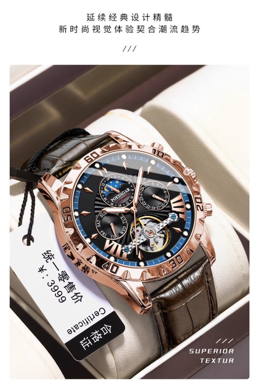 E9065 Men's Waterproof Fully Automatic Mechanical Watch