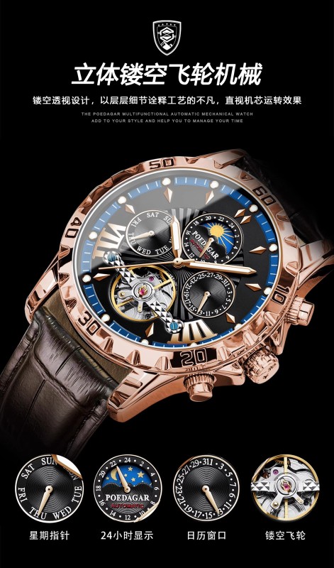 E9065 Men's Waterproof Fully Automatic Mechanical Watch