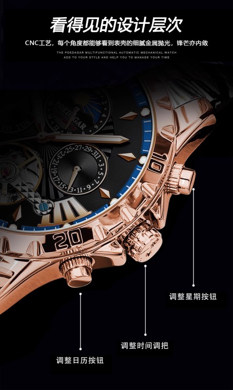 E9065 Men's Waterproof Fully Automatic Mechanical Watch