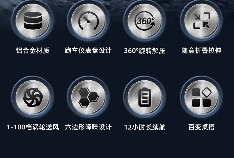 G0037 Rechargeable Metal Desktop Fan