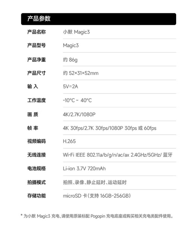 E9069 Xiaomo Magic34K Vlog Pocket Camera 128G