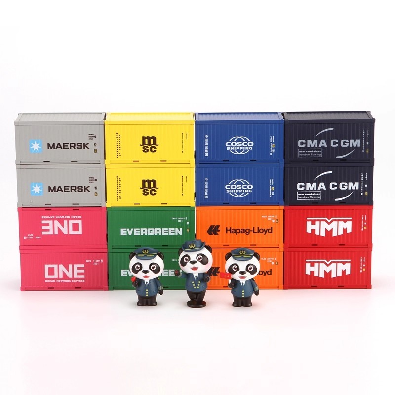 C0019 Captain Panda Container-Themed Cartoon Figurine Figure