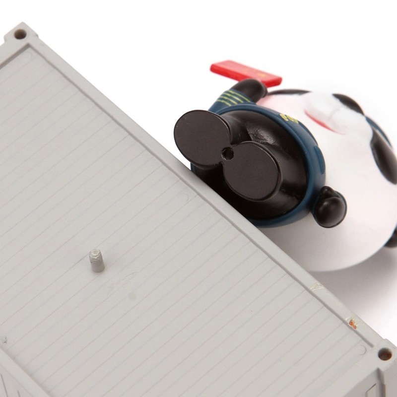 C0019 Captain Panda Container-Themed Cartoon Figurine Figure