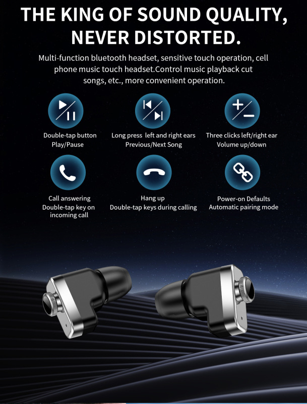 E3000 TWST95 2-in-1 Bluetooth Headset Smart Watch