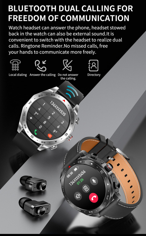 E3000 TWST95 2-in-1 Bluetooth Headset Smart Watch