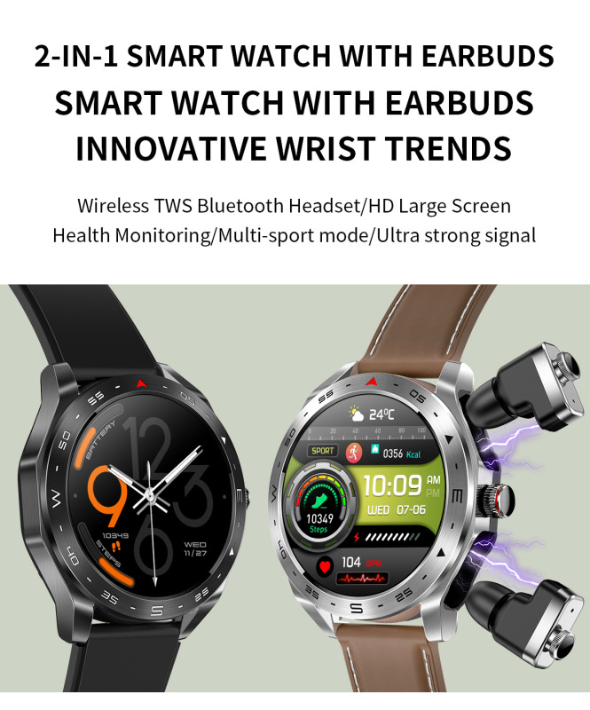 E3000 TWST95 2-in-1 Bluetooth Headset Smart Watch