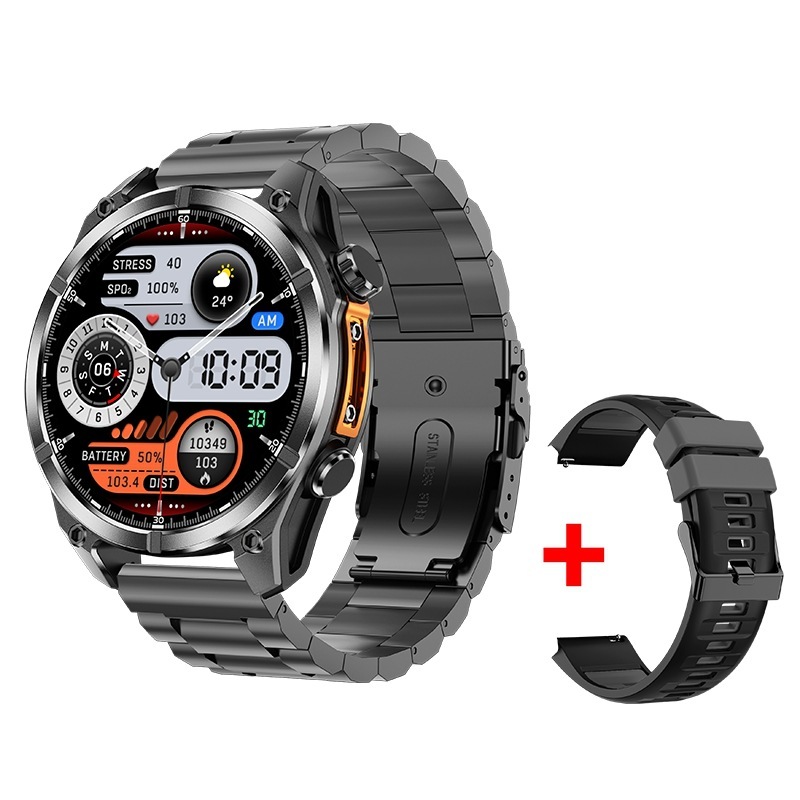 E3001 HD300 Metal Body LED Flashlight Outdoor Sports Wireless Charging Smart Watch