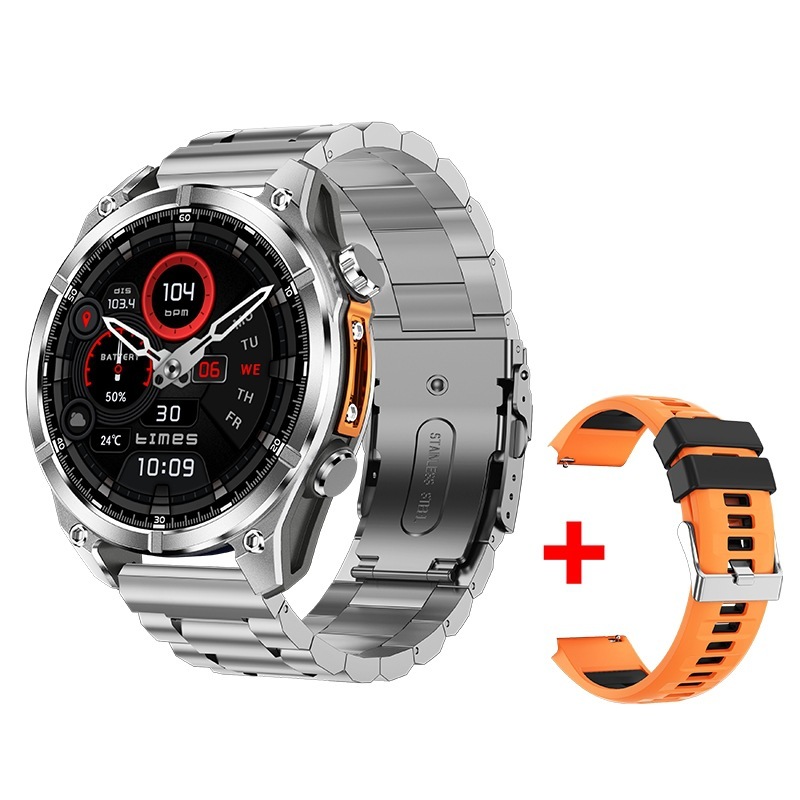E3001 HD300 Metal Body LED Flashlight Outdoor Sports Wireless Charging Smart Watch