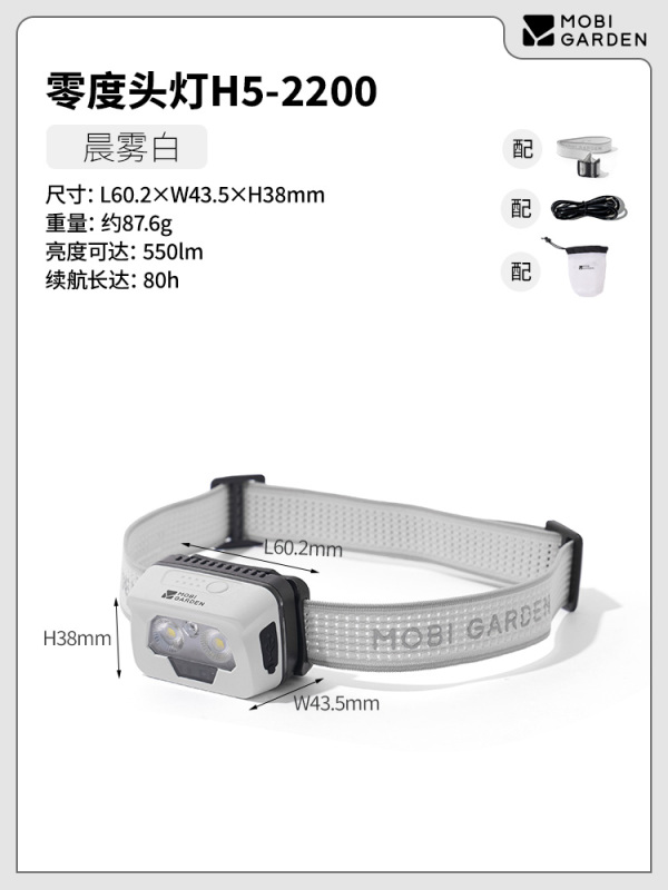 E9072 MobiGarden Long-Lasting Super Bright Waterproof Headlamp