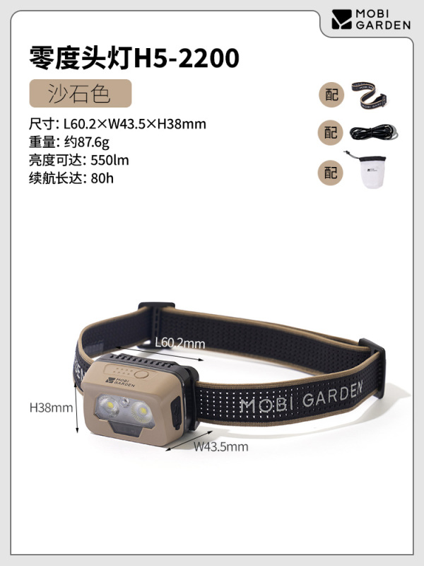 E9072 MobiGarden Long-Lasting Super Bright Waterproof Headlamp