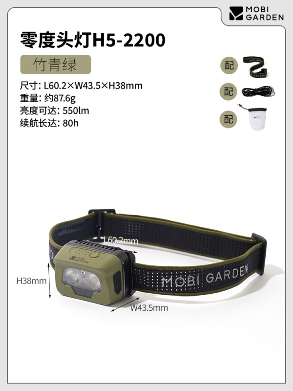 E9072 MobiGarden Long-Lasting Super Bright Waterproof Headlamp