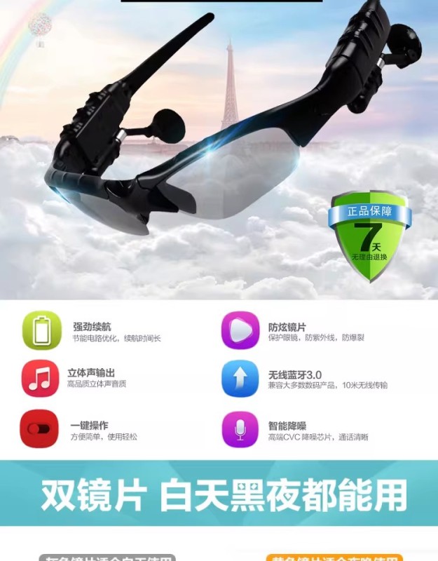 E9084 Smart Bluetooth Audio Glasses (2-in-1)