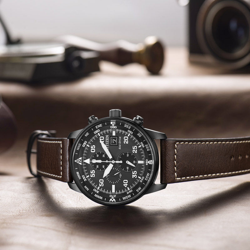 E3002 Citizen Eco-Drive Triple-Eye Chronograph Fashion Casual Men's Watch CA0695