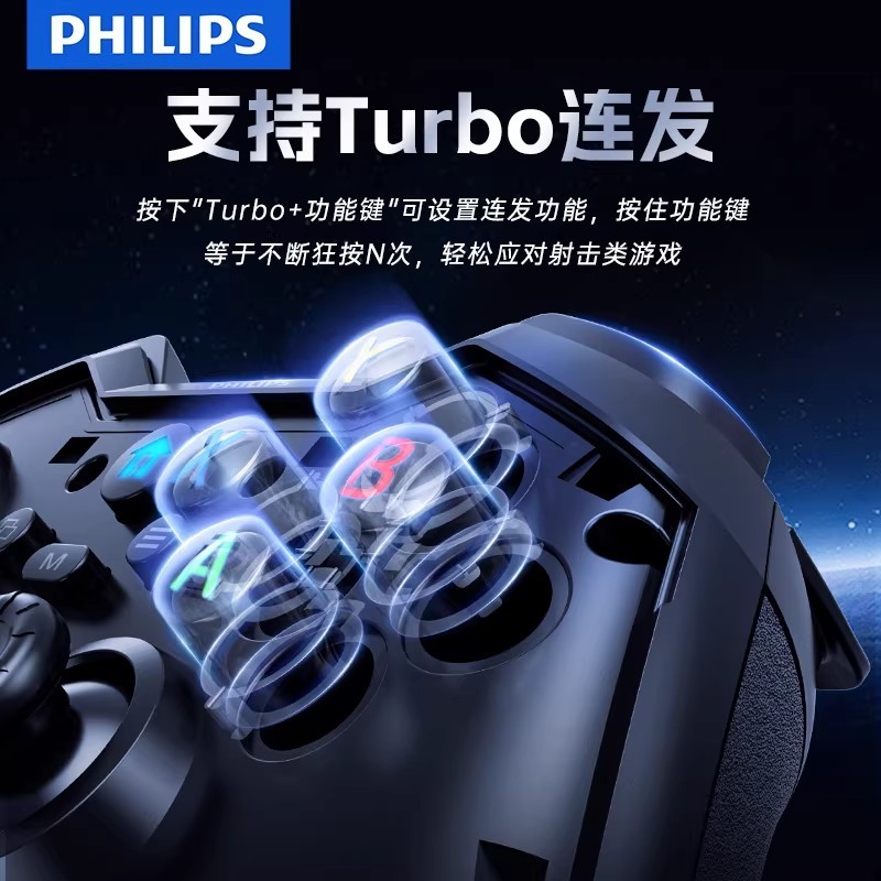 E9073 Philips Triple-mode Wireless Gaming Controller DLK5010 for Switch+PC+Android+iOS