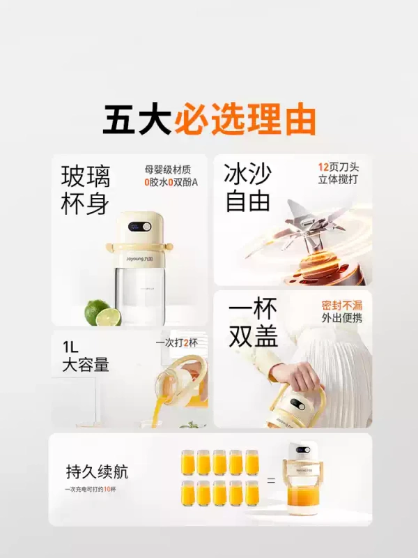 H0024 Joyoung Large Capacity Compact Portable Household Juicer Blender LJ567