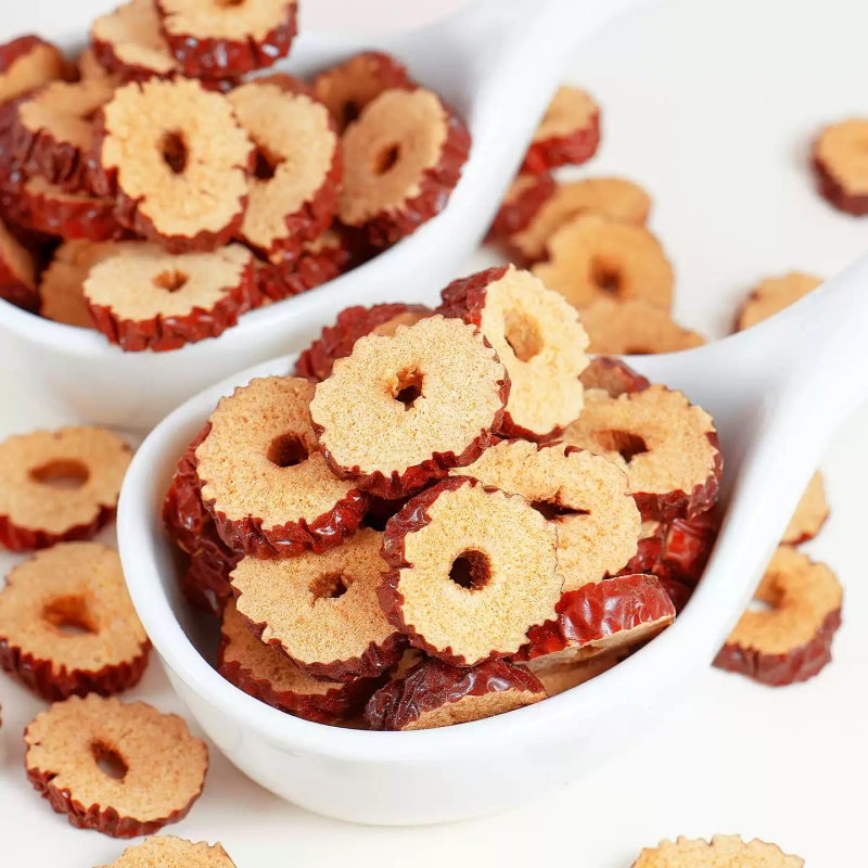 G0050 Dried red dates slices, rings and pieces, 500g per bag
