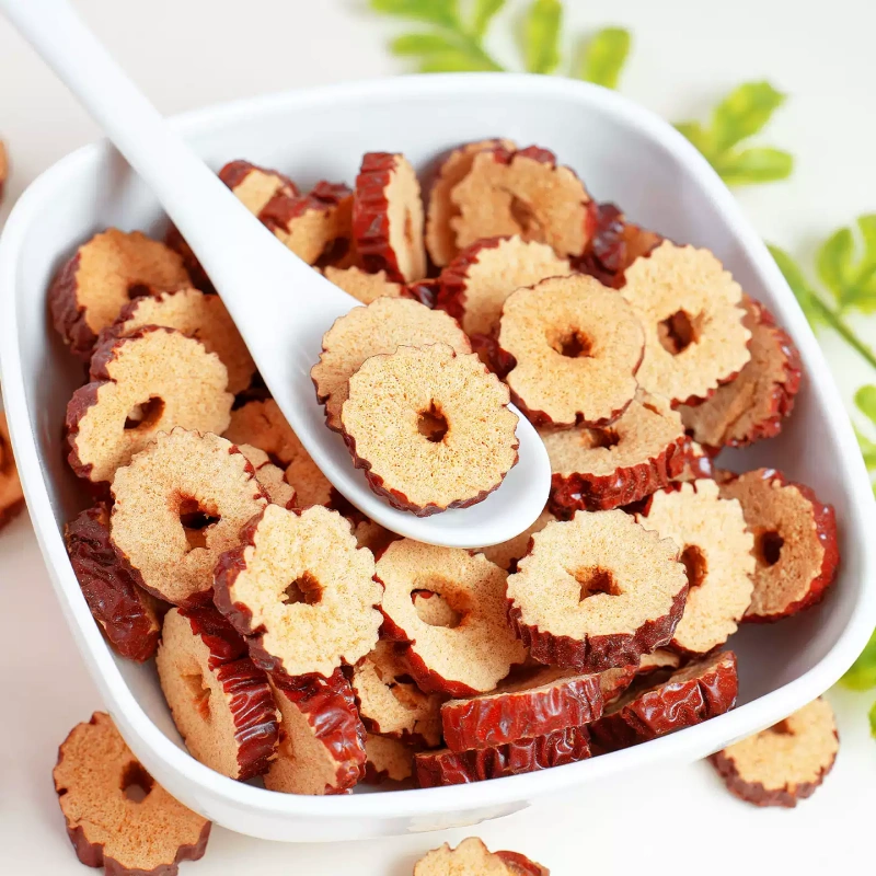 G0050 Dried red dates slices, rings and pieces, 500g per bag
