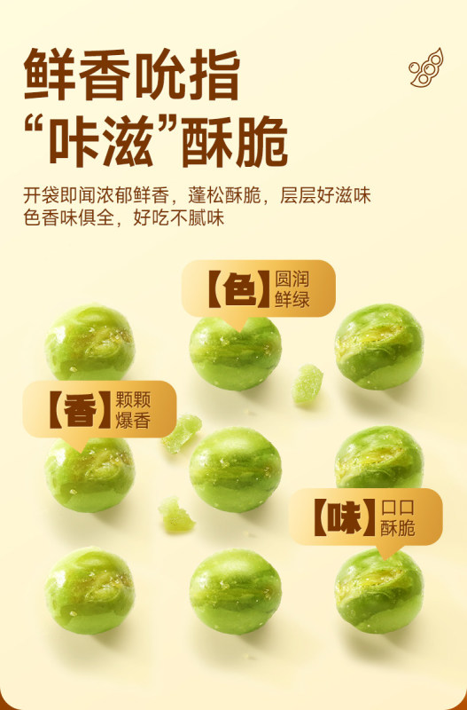 G0058 Ganyuan Green Peas Ready-to-Eat Snacks - Mixed Flavors (Garlic, Original, Mustard, Spicy) 2000g/Approximately 160 Packs