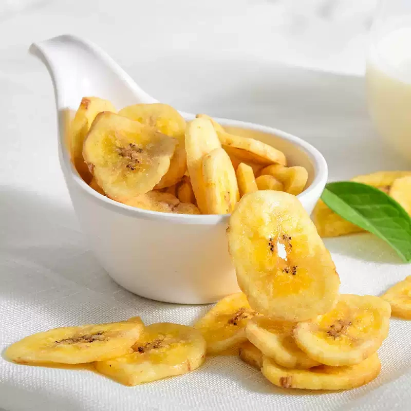 G0062 Philippines Original Banana Chips and Rolls - Dried Fruit Snacks Bulk Pack 500g x 2 Packs